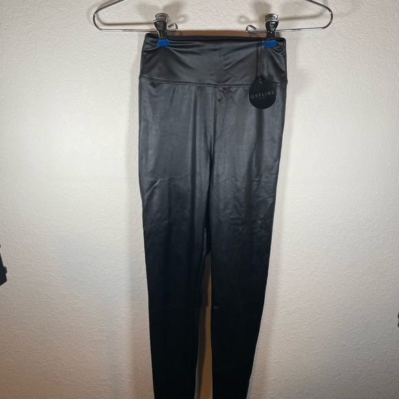 Offline By Aerie Real Luxe Black Faux Leather Leggings - Picture 2 of 7